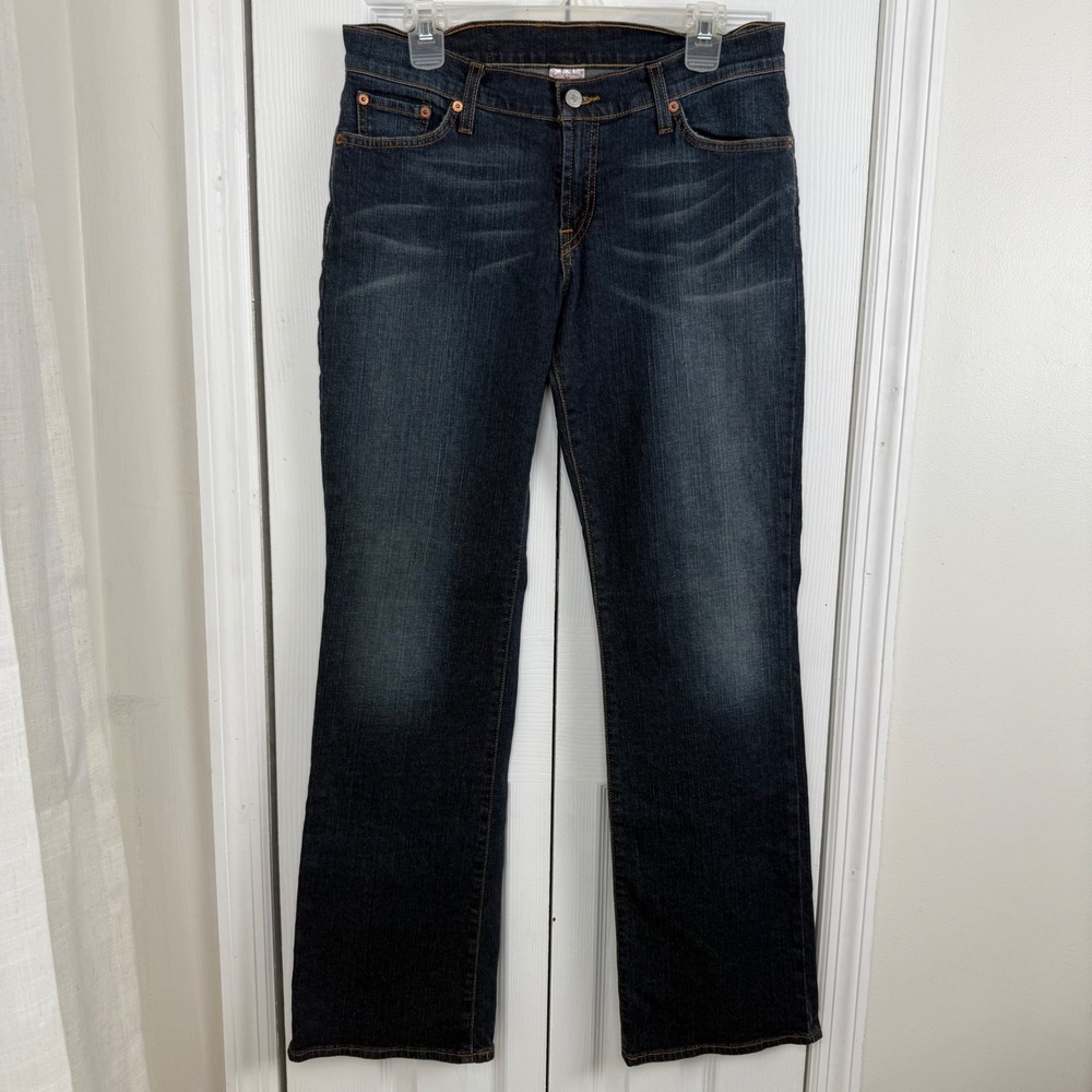 Lucky Brand Mid Rise Flare Jeans 30 Reg 33 Inseam Dark Wash Y2K Boho